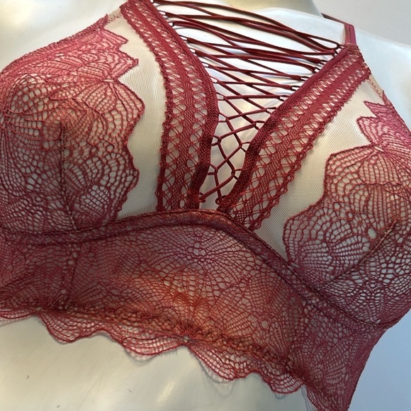 Victoria’s‎ Secret Very Sexy High Neck Corset Lace Up Racerback Bralette Bra XS - Picture 7 of 17